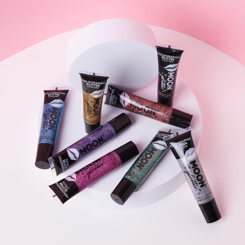 Moon Glitter Holographic Glitter Lip Gloss - 15ml - Set