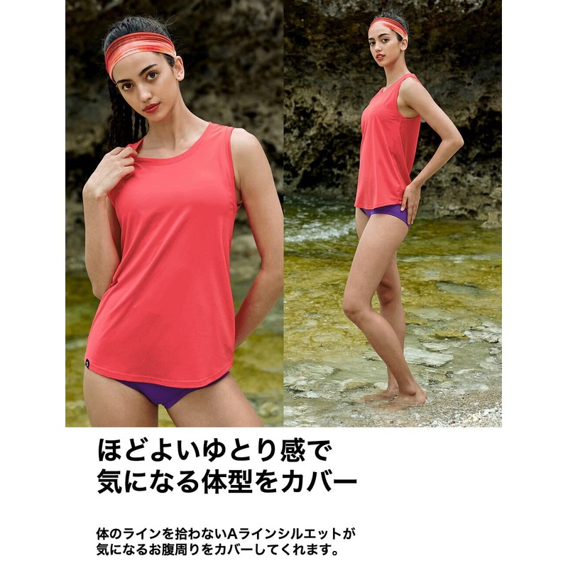 XEXYMIX XA5462H Women's Swimwear Tops Rash Guard Sleeveless Tops, Black