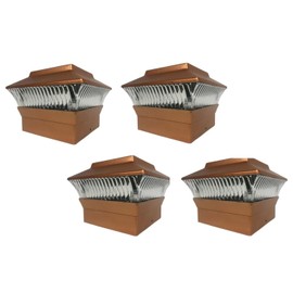 Starry Illuminate 4 Pcs 4x4 Solar Copper Color Square PVC Post Fence Cap Lights