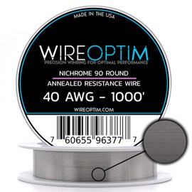 WIREOPTIM - 40 AWG - Nichrome 90 Resistance Wire - 1000 Feet