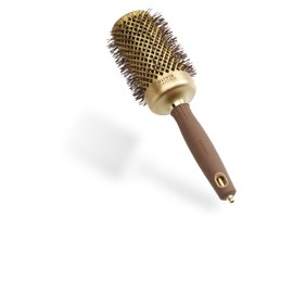 Olivia Garden Expert Blowout Shine - Gold & Brown - 55 - Round Antistatic Ceramic Brush for Shiny and Frizz-free Blowouts