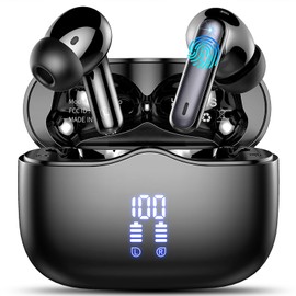 xinwld Wireless Earbuds, Bluetooth 5.3 Headphones in Ear with 4 ENC Noise Cancelling Mic, HiFi Stereo Deep Bass Wireless Earphones 40H Playtime, in-Ear Earbud Bluetooth Dual LED Display IP7 Waterproof, USB-C
