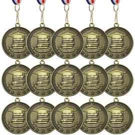 Ecation 16 Pcs Outstanding Student Scholastic Metal Medals Scholastic Award Medals with Ribbons Academic Award Prize Gift for Education, Recognition, Achievement(Scholastic)