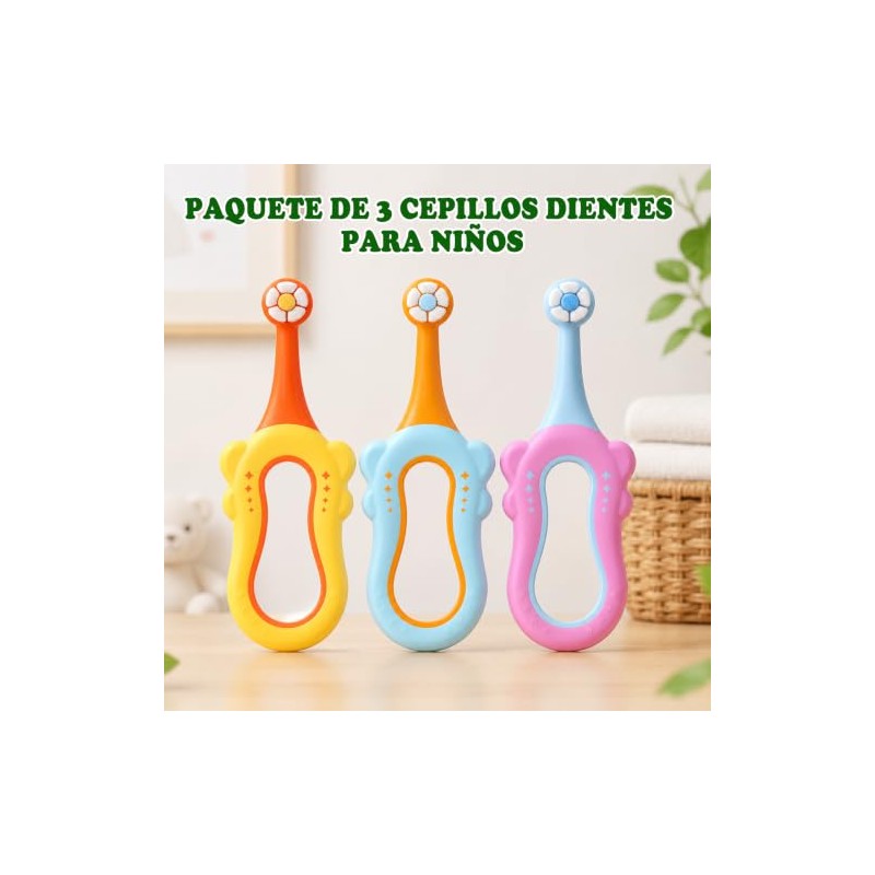Juego de 3 Cepillo de Dientes para BEbe, Cepillo de