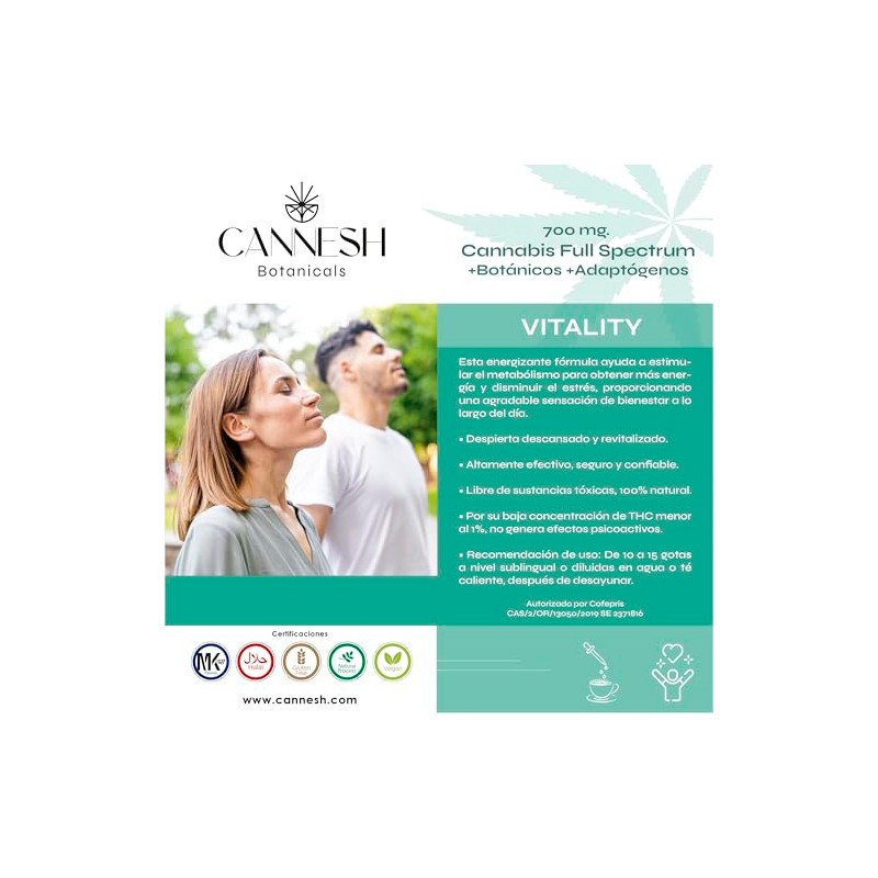Neshika Vitality Gotas, Suplemento para Energía y Bienestar Natural, 30
