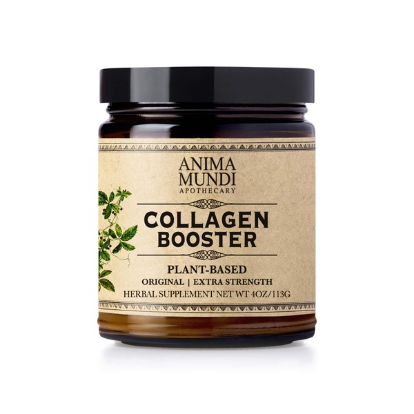 Anima Mundi Vegan Collagen Booster Powder - Plant Based Beauty Supplement for Skin, Hair & Nails - Collagen Powder for Youthful Looking Glow - Collagen Support Powder Drink Mix-in (4oz / 113g)