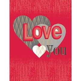 Piccadilly Greetings Valentines Day Card, Love you - 8 x 6 inches