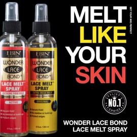 EBIN NEW YORK Wonder Lace Bond Lace Melt Spray 3.39oz / 100ml - Extreme Firm Hold (Active) | No Reside, Long Lasting Formula with Protecting Edges