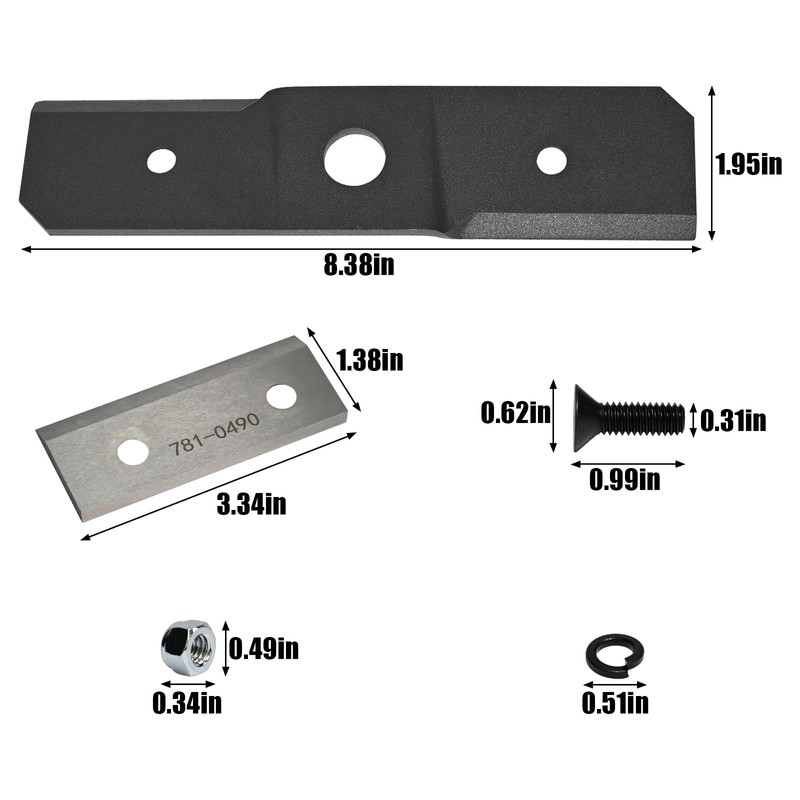 Shredder Chipper Blade Kit 781-0490 742-0571 for Craftsman Troy-Bilt MTD