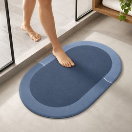 Bathroom Bath Mat for Shower and Entrance - Soft Absorbent Velvet Rug with Non-Slip Backing, Rapid-Dry Design for Home