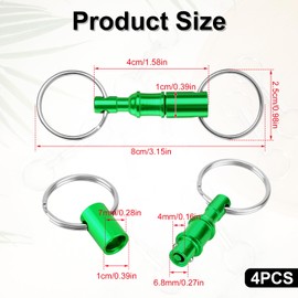 4pcs Quick Release Keychain, Iron Brass Alloy Detachable Keychain Pull Apart Key Chain Quick Release Key Ring Snap Separate Detachable Key Ring Quick Disconnect Keychain (Green)