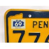 1969 Pennsylvania License Plate Registration Sticker, YOM, PA, Tag