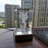 FlyingBean 3D Tiger Crystal Glass Crafts, Laser Engraved 3D Animal