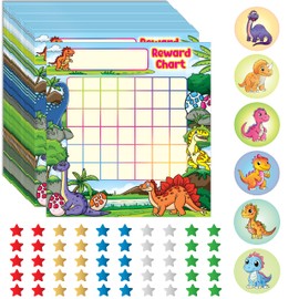80 Pk Dinosaur Behavior Reward Chart for Kids (5.5" x 6") 3120 Stickers Incentive Charts Classroom Home Chore Rewards Sticker System Toddlers by Glacient