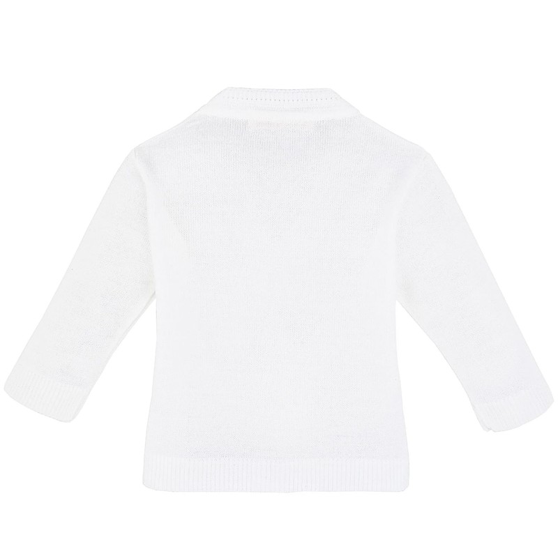Lilax Baby Boy Cable-Knit Basic Knit Cardigan Sweater (12-18 Months,White)