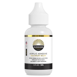 Sunshine Maximum Strength Acrylic Hair Replacement Adhesive - Extended Hold for Poly and Lace Hairpiece, Wig, Toupee Systems - Invisible, Waterproof Bonding Glue