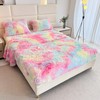 chovy Faux Fur Rainbow Twin Sheet Set with Extra Soft