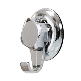 Compactor Wall Mountable Hanging, Suction Cup Attachment, Up to 6 Kg, Anti-Rust Chrome Steel, Article RAN4716, 24H TPU and ABS, Chrom, Large Hook