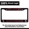 EliteAuto3K Oklahoma Sooners Black License Plate Frame Cover - EliteAuto3K