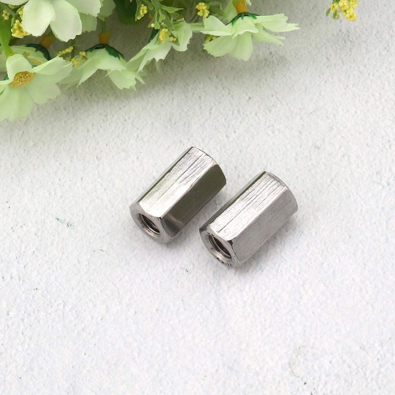 YINETTECH 10pcs Bolt Connector Set, Thread Straight Extension Hex Nut