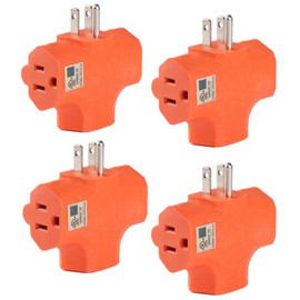 GFQHF 3 Way Plug Adapter - UL Listed - Outdoor Outlet Splitter 3 Prong - Electrical Outlet Extender, Wall Outlet Expander, Outdoor Heavy Duty Triple Plug Outlet Adapter，Cable connectors