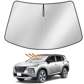 ZATOOTO QD101-T33 Windshield Sunshade for Nissan X-Trail T33 Series, 6 Layer Construction, Insulation, UV Protection, Heat Protection, Sleeping in Car, Suction Cup Not Required, Foldable, Easy