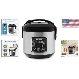 Aroma 8-Cup Digital Rice Cooker with Steamer - Effortless Meal Perfection