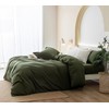 JIYUAN 100% Washed Cotton Duvet Cover Set Comfy Simple Style