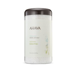 AHAVA Dead Sea Mineral Bath Salt, Soothing Eucalyptus - Intense Relaxation for Body & Mind, Elevates Moisture, Softens & Eases Sore Muscles, Enriched by Exclusive Dead Sea Salt & Osmoter blend, 32 Oz