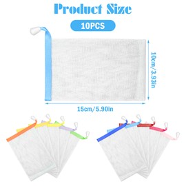 AHQiZFX Pack of 10 Soap Nets, Soap Mesh Bag, Nylon Soap Bags, Facial Cleansing Nets, Foam Nets, Soap Bags with Drawstring, Soap Bag, for Bathing, Body, Exfoliation, Facial Cleansing