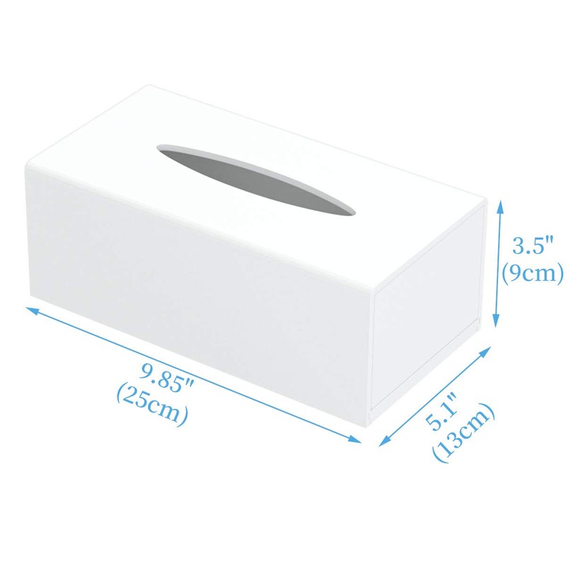 HIIMIEI Acrylic Tissue Box Cover White Tissue Holder Napkin Dispenser