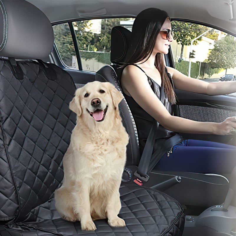 YAUYAP Asiento Perro, Cubre Asiento Funda Individual para Perro (Negro)