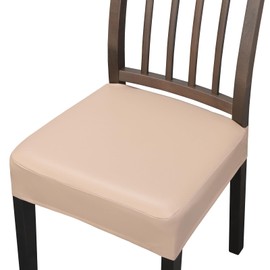 Treaful Chair Covers for Dining Chairs, 2 Pcs Seat Covers for Chairs, Waterproof and Stretchable Dining Room Chair Covers Seat Cushion Slipcovers for Kitchen Dining Room Hotel Housewarming Gifts-Khaki