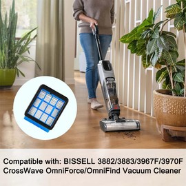 Para Bissell CrossWave OmniForce (Edge) & OmniFind aspiradora, 4 paquetes de filtros HEPA de repuesto, Compare con la pieza 1640065 1640066