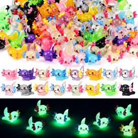 48PCS Mini Resin Axolotl Figurines,16 Colors Tiny Animal Figures