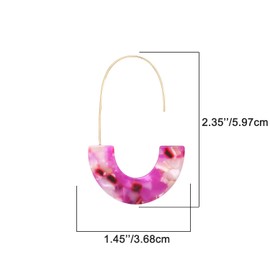 Acrylic Earrings Statement Tortoise Hoop Earrings Resin Wire Drop Dangle Earrings Fashion Jewelry For Women (pink)