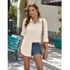 Zeagoo Camp Shirts for Women Cotton Summer Long Sleeve Linen