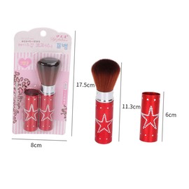 Mikinona 3-piece Retractable Makeup Brush Set Portable Blush Brush for Women Nylon Fiber Random Color