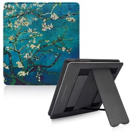 GOVTVA Stand Soft Case for 7 Inch Kindle Oasis (10th Generation, 2019 Release and 9th Generation, 2017 Release) with Double Hand Strap/Auto Sleep & Wake/Magnetic Closure (Apricot Blossom)