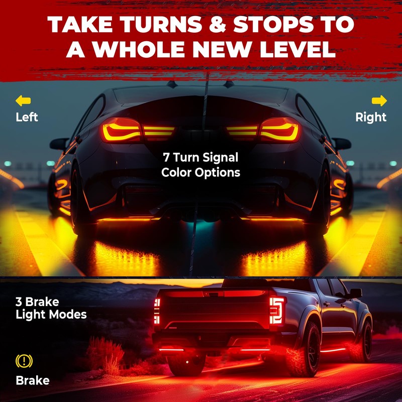 6Pcs Car Underglow Neon Accent Strip Lights 252 LEDs RGB