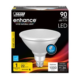 Feit Electric PAR38 LED Bulb, 90W Equivalent, Dimmable, 3000k Bright White, 1000 Lumen, 22 Year Lifespan, E26 Base, PAR38 Flood Light Bulb, CRI 90, Indoor/Outdoor, UL Listed, 1 Pack, PAR38DM/930CA