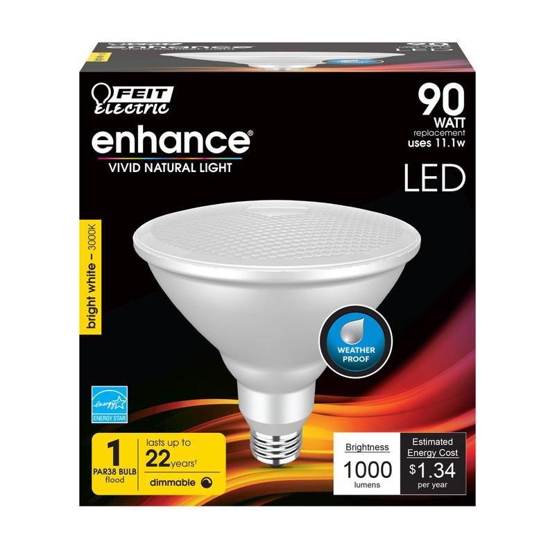 Feit Electric PAR38 LED Bulb, 90W Equivalent, Dimmable, 3000k Bright