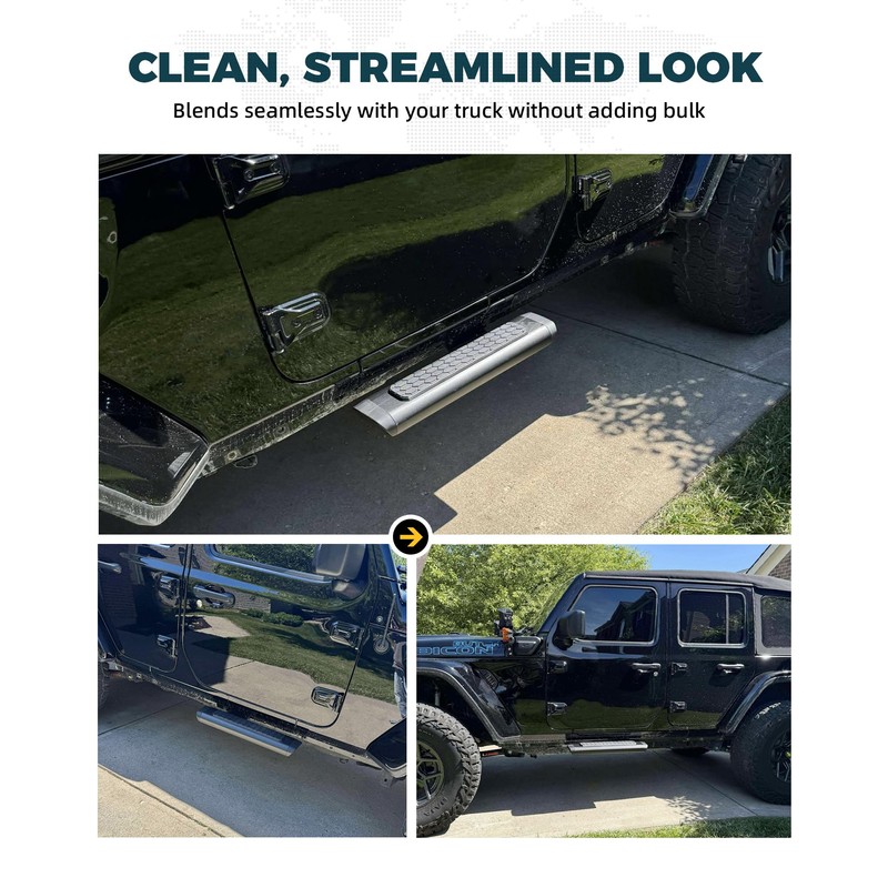 Trumgeta 2PCS EZ Side Steps Fit for 2007-2018 Jeep Wrangler