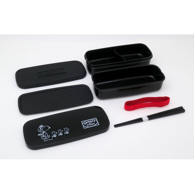 OSK PW-28K Snoopy Lunch Box 2-Tier (Black)