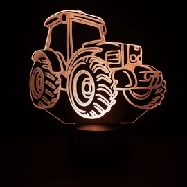 Glorivo Tractor Night Light,16 Colors Remote Control & Smart Touch Dimmable 3D Illusion Bedside Lamp,Bedroom Decoration Birthday Christmas Toy Gift for Kids Boys Girls Friends