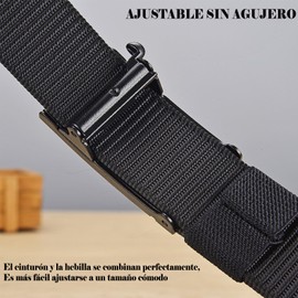 HAKUKU Cinturón Hombre 2Piezas, Cinturones para Hombre Casual, Cinturones de Golf, Hebilla Automática Ajustable Cinturón de Nailon