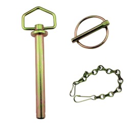 1Set Heavy Duty Steel Hitch Pin with Chain and Linchpin for Secure Mounting of Hitches and Axles (3/4” Dia x 4 1/2inch Long)