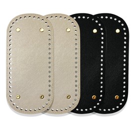 4 PCS Knitting Crochet Base, PU Bottom Bag, Leather Base, Pu Leather Handbag Bottom, Handbag Base with Holes, Bag Bases for Crochet, DIY Accessories for Handbag, Shoulder Bag, Wallet Making Supplies