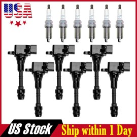 CNPAPC 6Pack Ignition Coil UF349 & Spark Plug For Nissan Altima Maxima Quest Murano 3.5