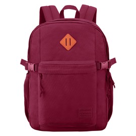 SUPACOOL Lightweight Casual Backpack for Men and Women, Large Backpack for School Boys and Girls, Burgundy, 16.5 Inch, Modern